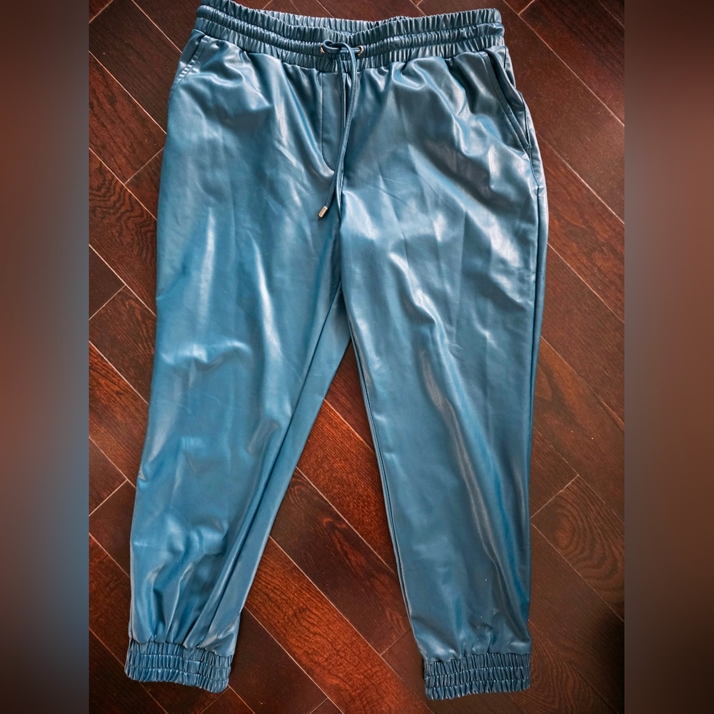 4 FOR $100  -  Cleo Teal Joggers faux leather